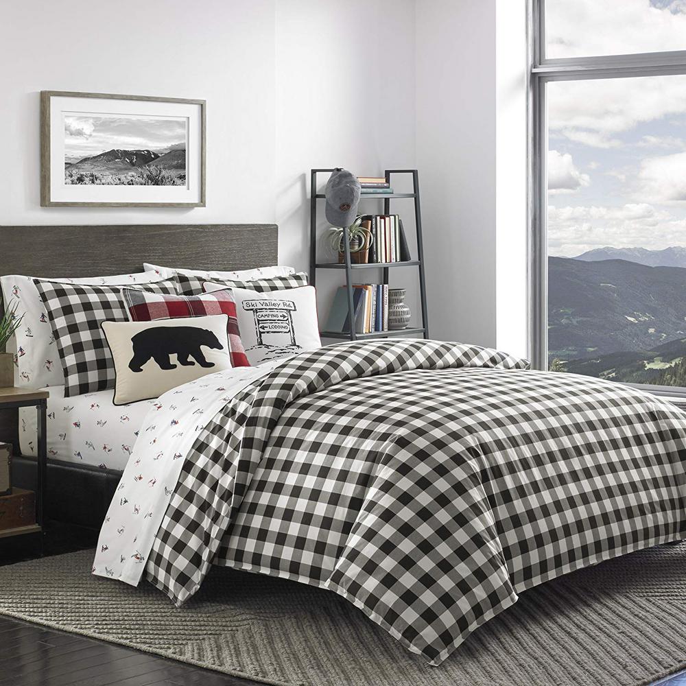 Ed Bauer Mountain 2 Piece Black Twin Duvet Cover Set 223965 The Ed Bauer Mountain 2 Piece Black Twin Duvet Cover Set
