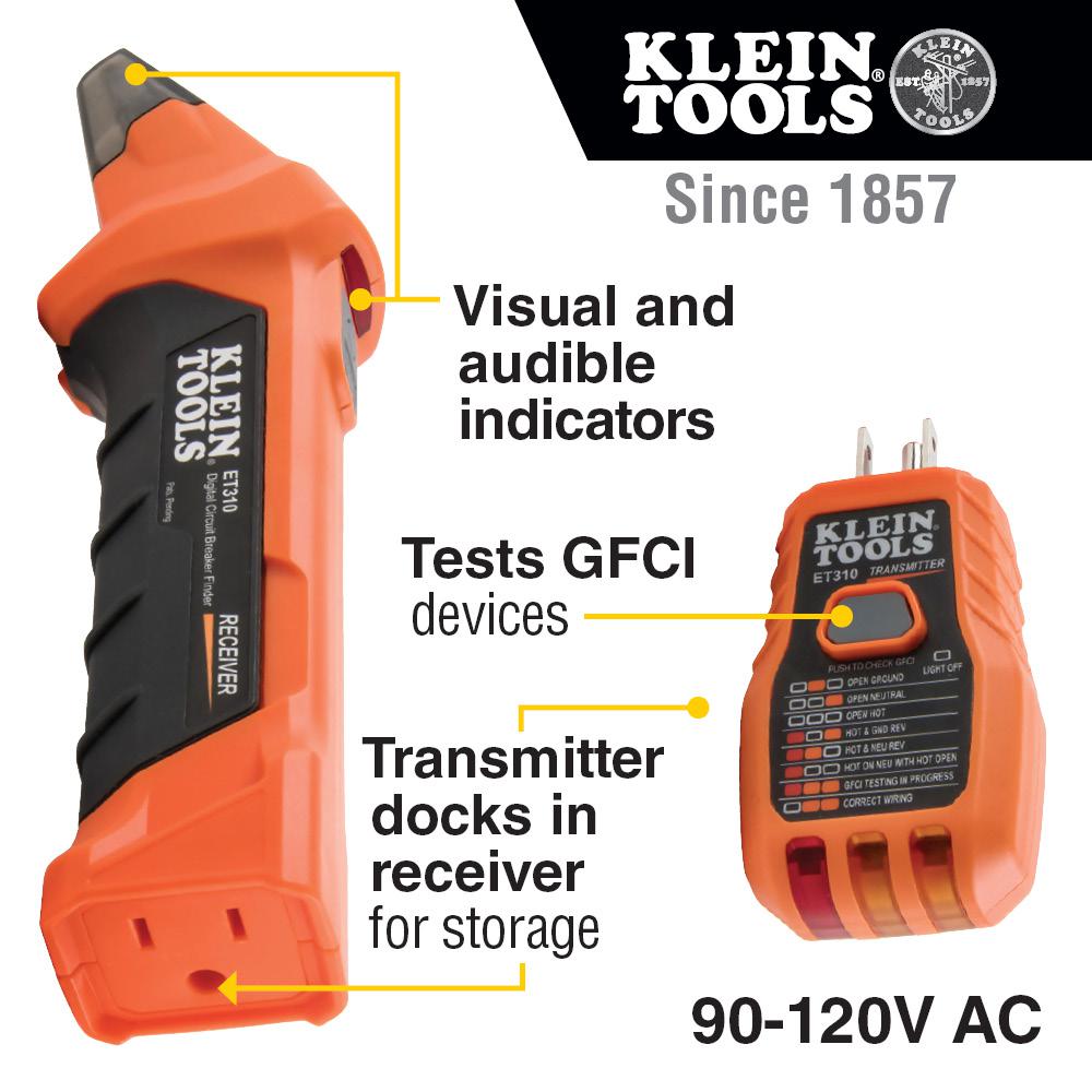 Klein Tools Digital Circuit Breaker Finder Et310 The Home Depot