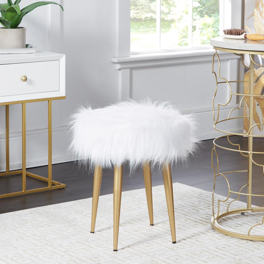vanity stools with fur