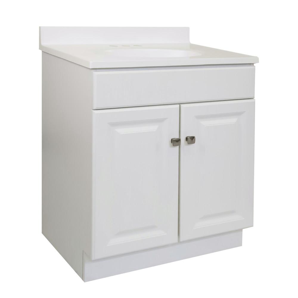 Design House 30 In X 18 33 5 2 Door Bath Vanity White 30 In X 18 33 5 2 Door Bath Vanity White W 4 Centerset On Cm Top Basin