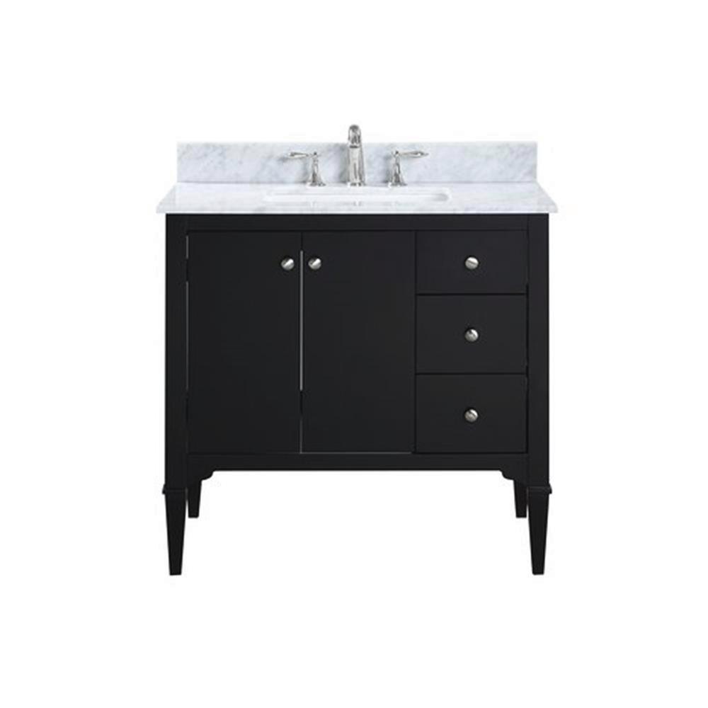 Belvedere Bath Avery 36 In Freestanding Bathroom Vanity In Black With Vanity Top In Pure White Quartz With White Basin He R036s The Home Depot