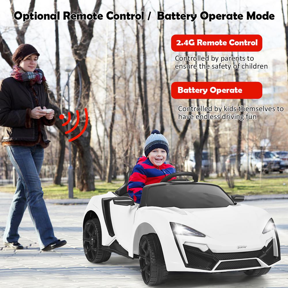 costway 12v kids electric bluetooth ride on car with remote control