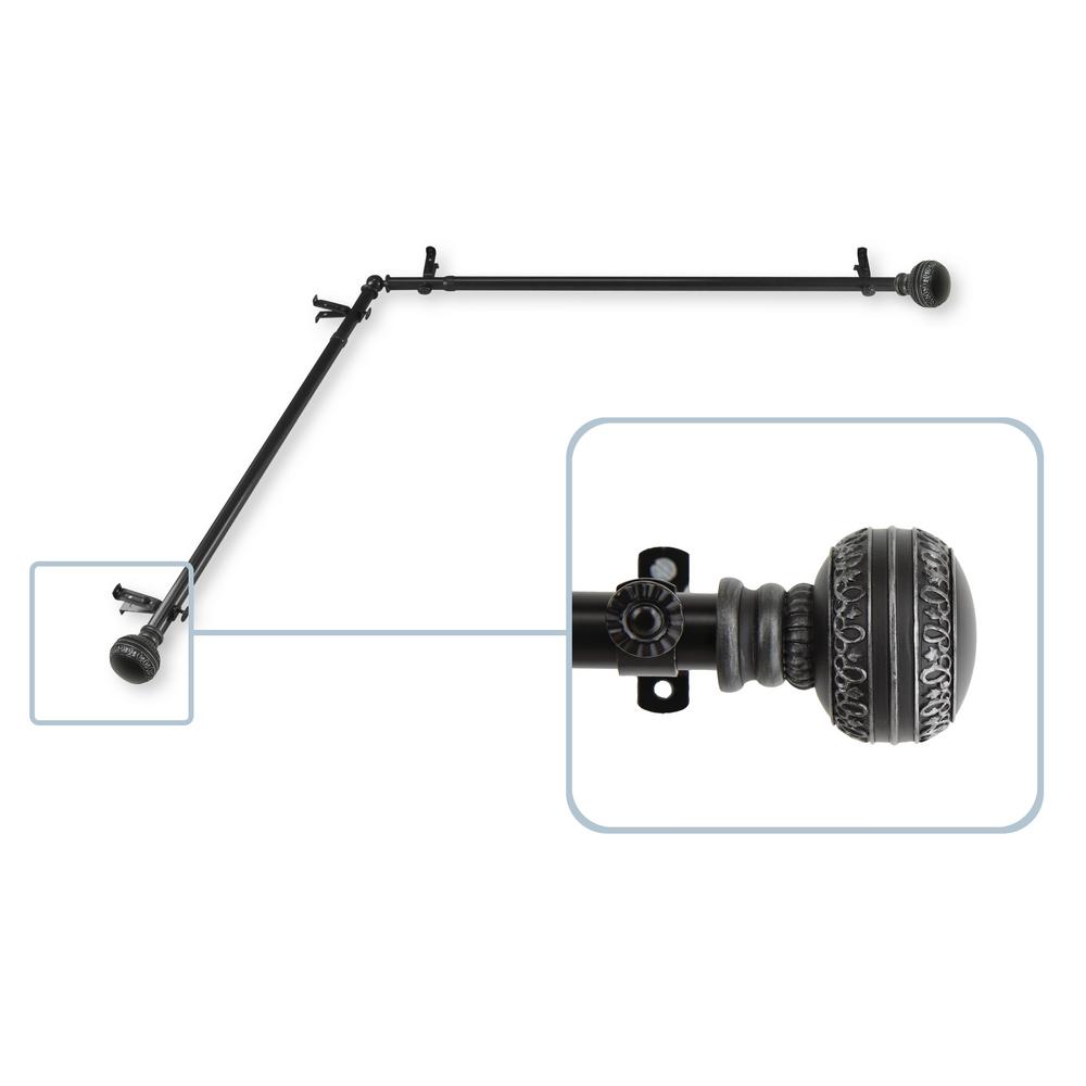 Rod Desyne Ornament 13 16 In Dia 48 84 L Corner Window Curtain Rod Desyne Ornament 13 16 In Dia 48 84 L Corner