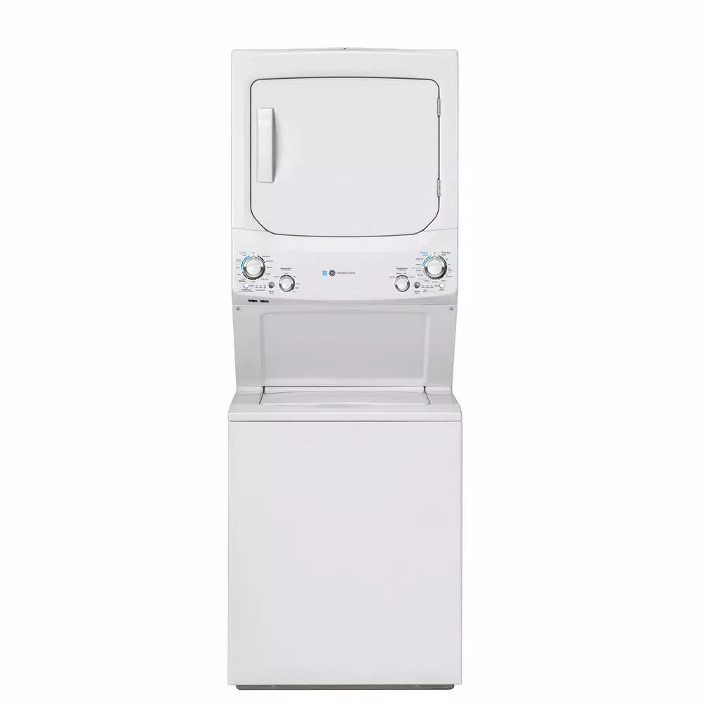 GE White Laundry Center with 3.9 cu. ft. Washer and 5.9 cu. ft. 120 Volt Vented Gas Dryer, ENERGY STAR