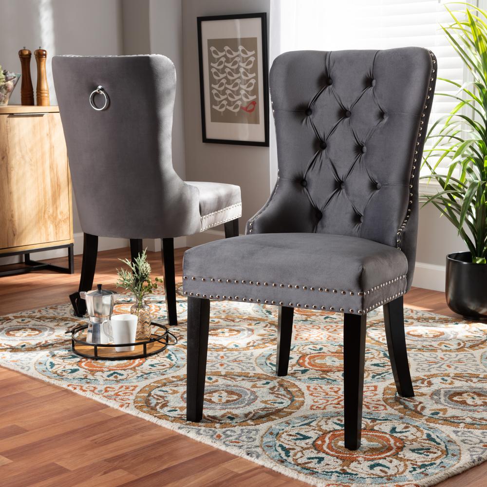 Baxton Studio Remy Grey Wood Dining Chairs Set Of 2 162 2pc