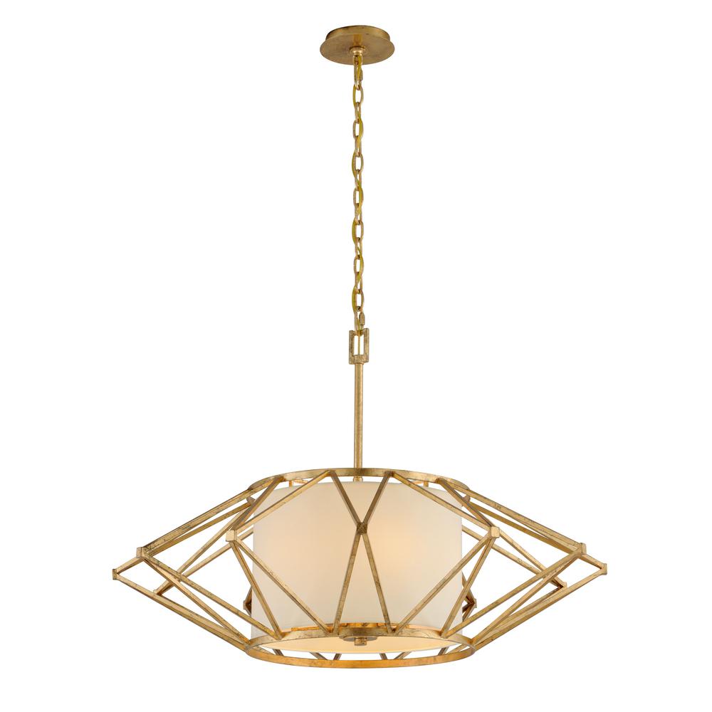 Troy Lighting Calliope 6 Light Rustic Gold Leaf Pendant F4865 The Troy Lighting Calliope 6 Light Rustic Gold Leaf Pendant