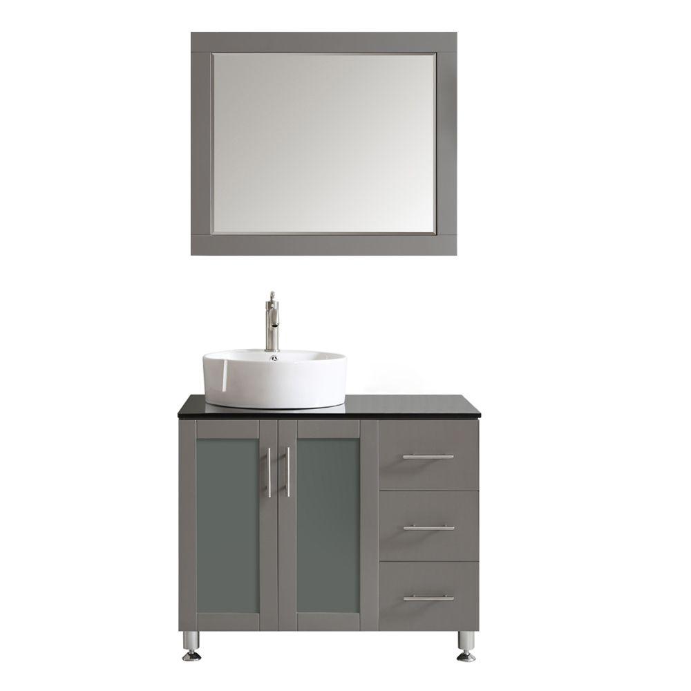 Vinnova Tuscany 36 in. W x 22 in. D x 30 in. H Vanity in Grey with