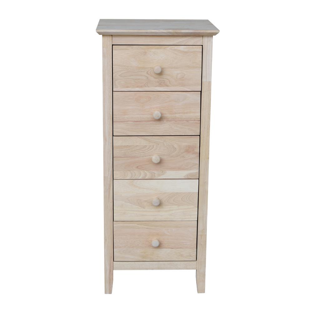 International Concepts Brooklyn 4 Drawer Unfinished Wood Chest Of
