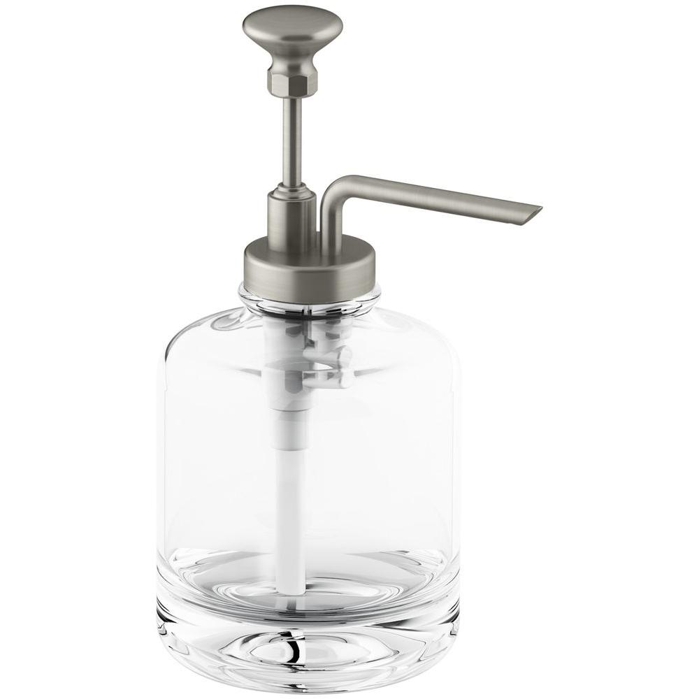 Nickel Soap Lotion Dispensers Kitchen Faucets The Home Depot Artifacts Soap Dispenser In Vibrant Brushed Nickel