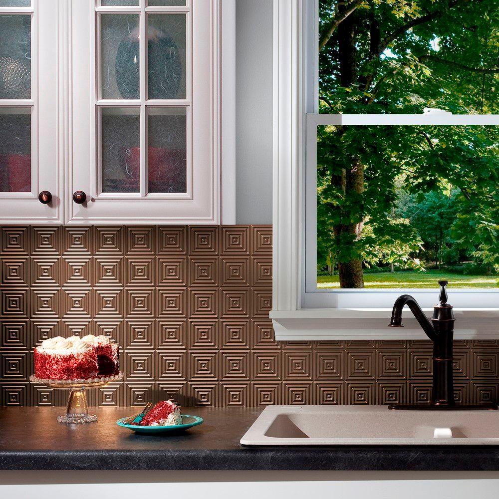 Fasade 24 In. X 18 In. Hammered PVC Decorative Backsplash Panel In ...