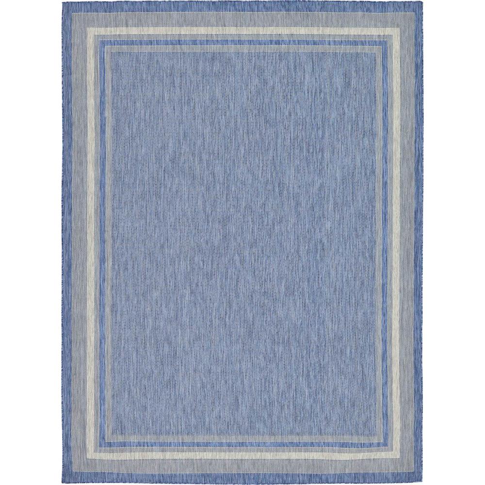 Unique Loom Outdoor Soft Border Blue 9 0 X 12 Area Rug 3128992 Unique Loom Outdoor Soft Border Blue 9 0 X 12 Area Rug