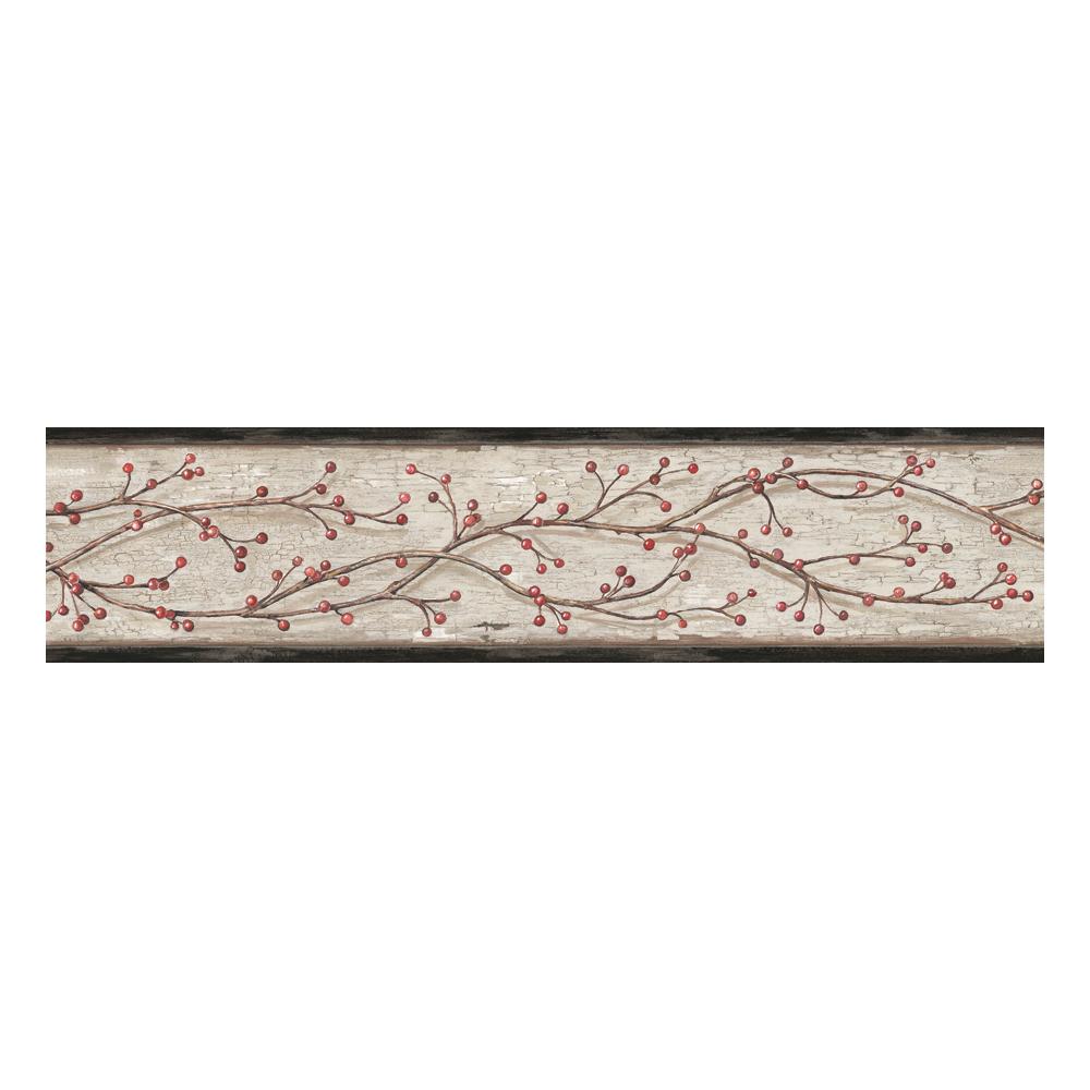 Pennsylvania Winterberry Branches Trail Wallpaper Border - Wallpaper Border Design By Color Pennsylvania Winterberry Branches Trail Wallpaper Border - Wallpaper Border Design By Color