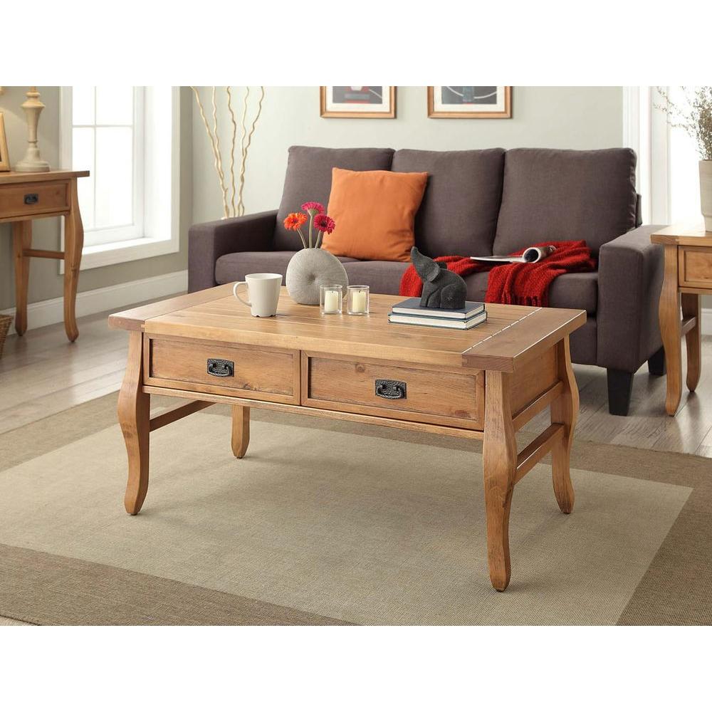 Linon Home Decor Titian Driftwood Coffee Table86151GRY01U The Home Depot