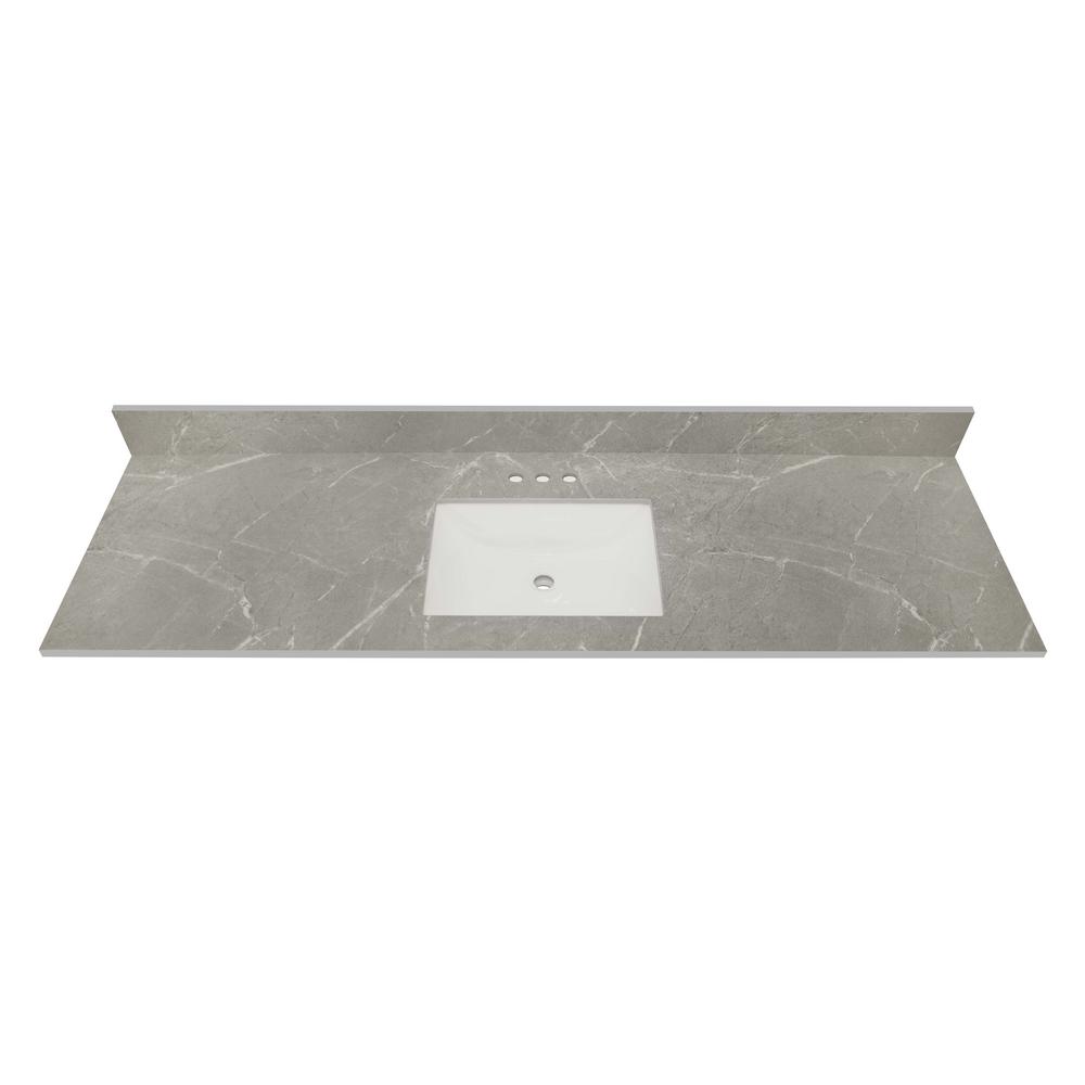 THINSCAPE 73 in. W x 22 in. Vanity Top in Soapstone Mist with Single