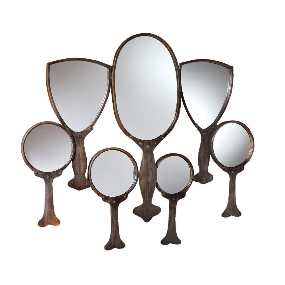 Design Toscano Reflective Gaze Hand Mirrors 30.5 in. H x 31 in. W Round