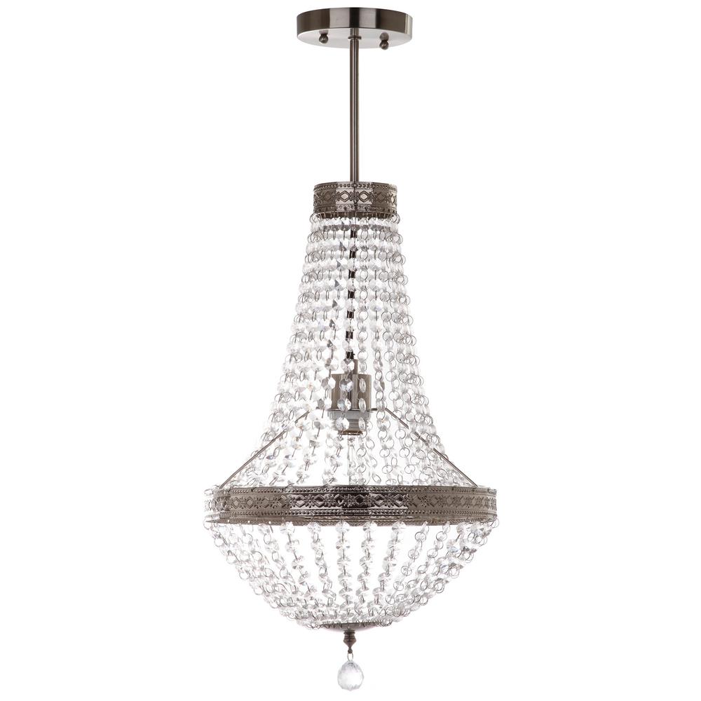 Safavieh Shirley Grand 1-Light Nickel/Clear Crystal Empire ...