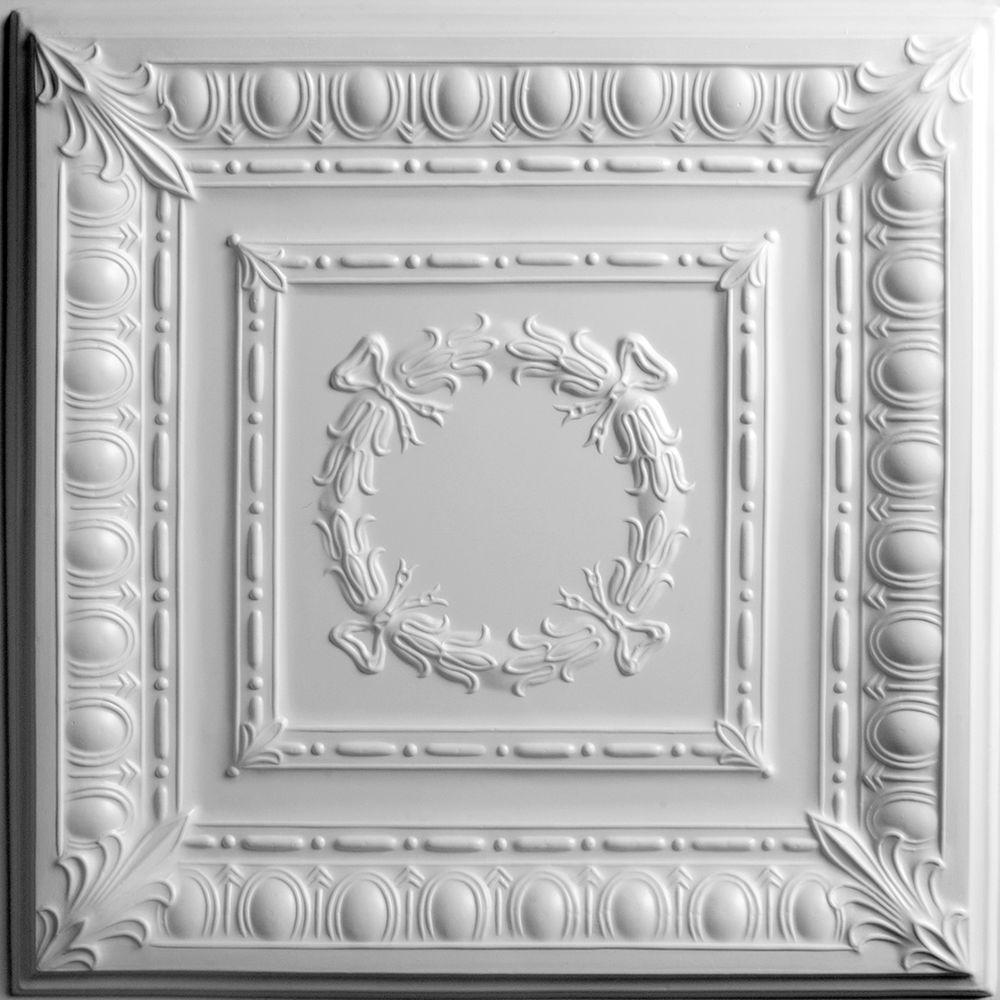 Ceilume Empire White 2 Ft X 2 Ft Lay In Or Glue Up Ceiling Panel Case Of 6