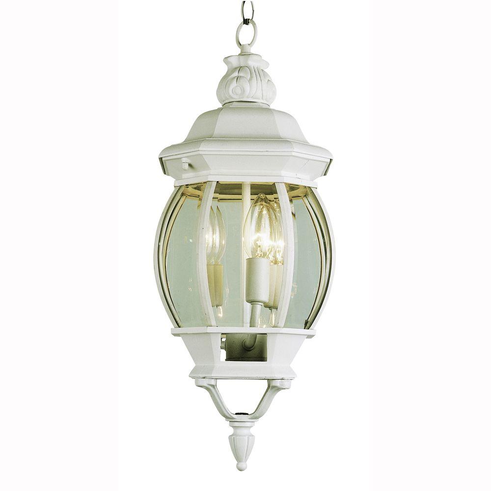 White No Bulbs Included Outdoor Hanging Lights Ceiling 3 Light Outdoor Hanging White Lantern