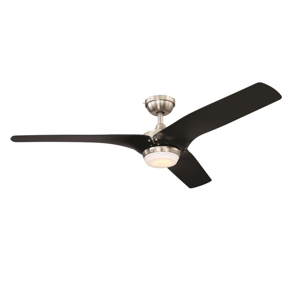 Ge Treviso 52 In Brushed Nickel Indoor Led Ceiling Fan With Remote Led Indoor Brushed Nickel Ceiling Fan