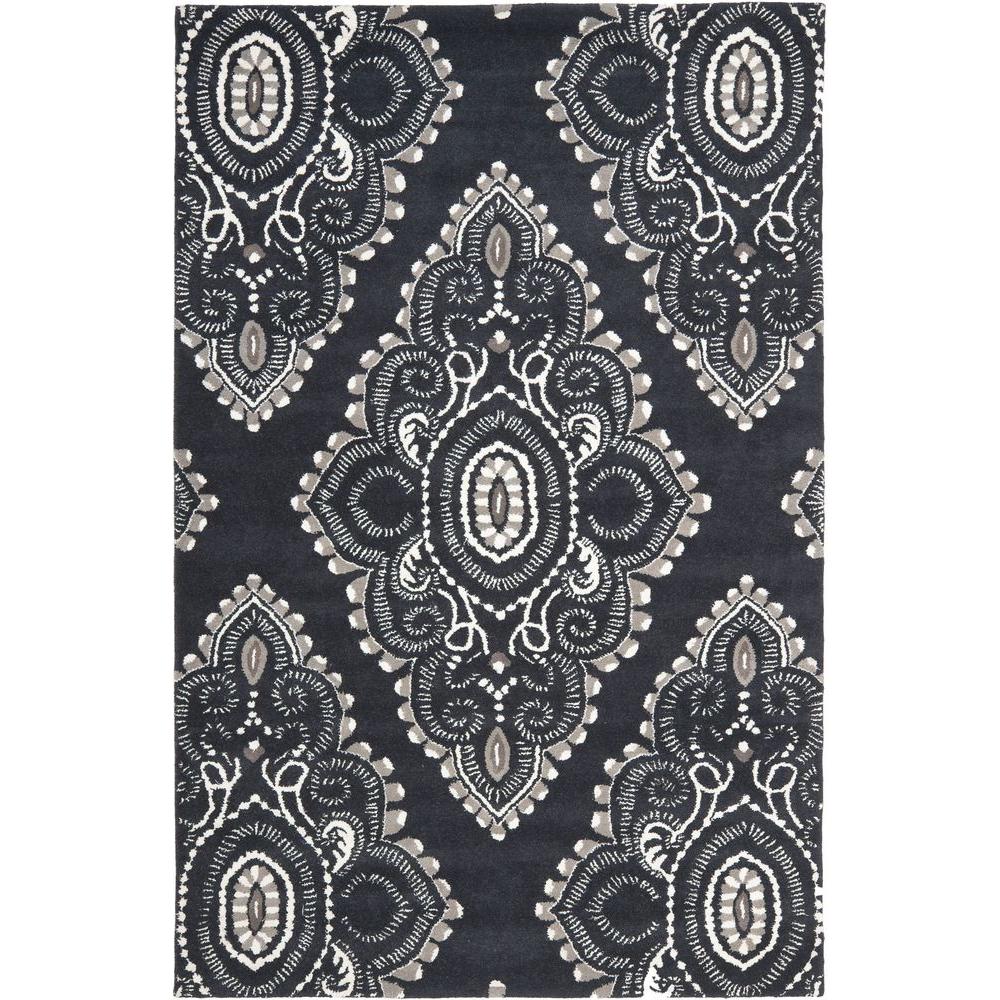 Safavieh Wyndham Dark Grey Ivory 9 Ft X 12 Area Rug