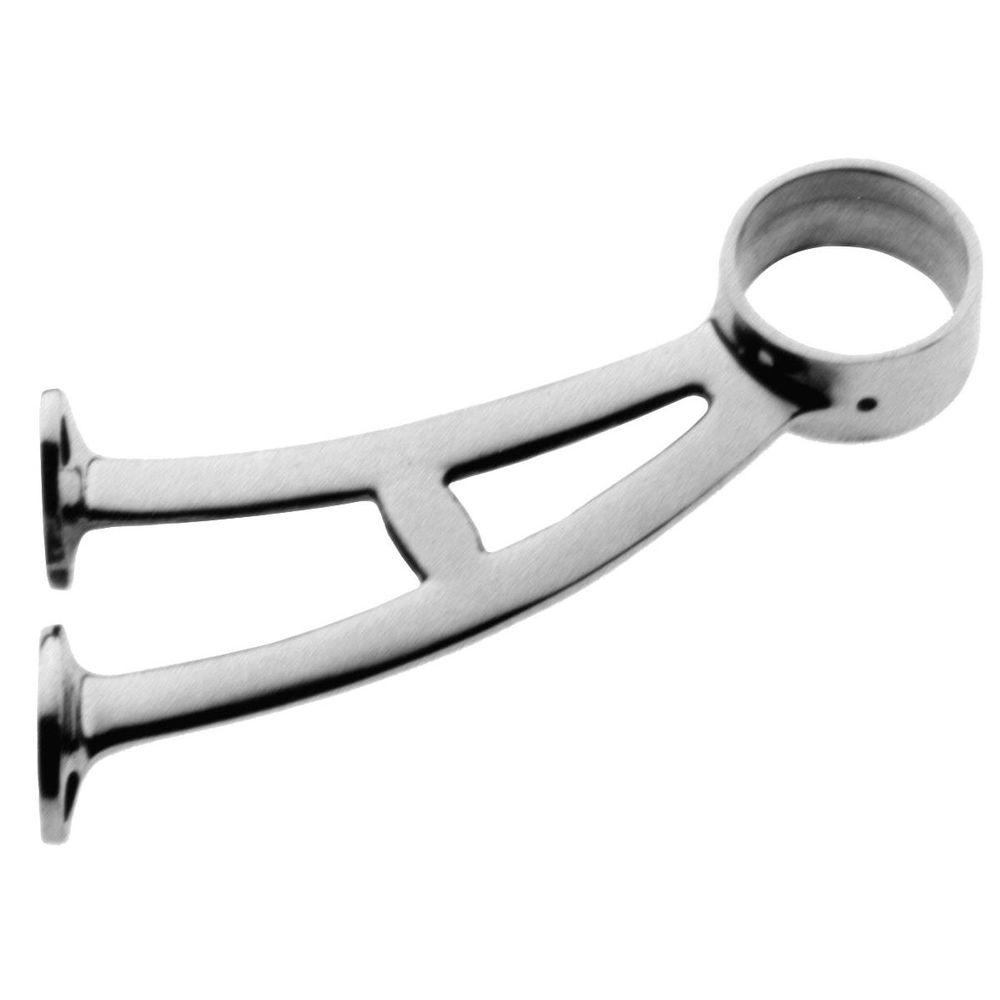 Satin Stainless Steel Bar Foot Rail Mount Bracket for 2 in. Outside ...