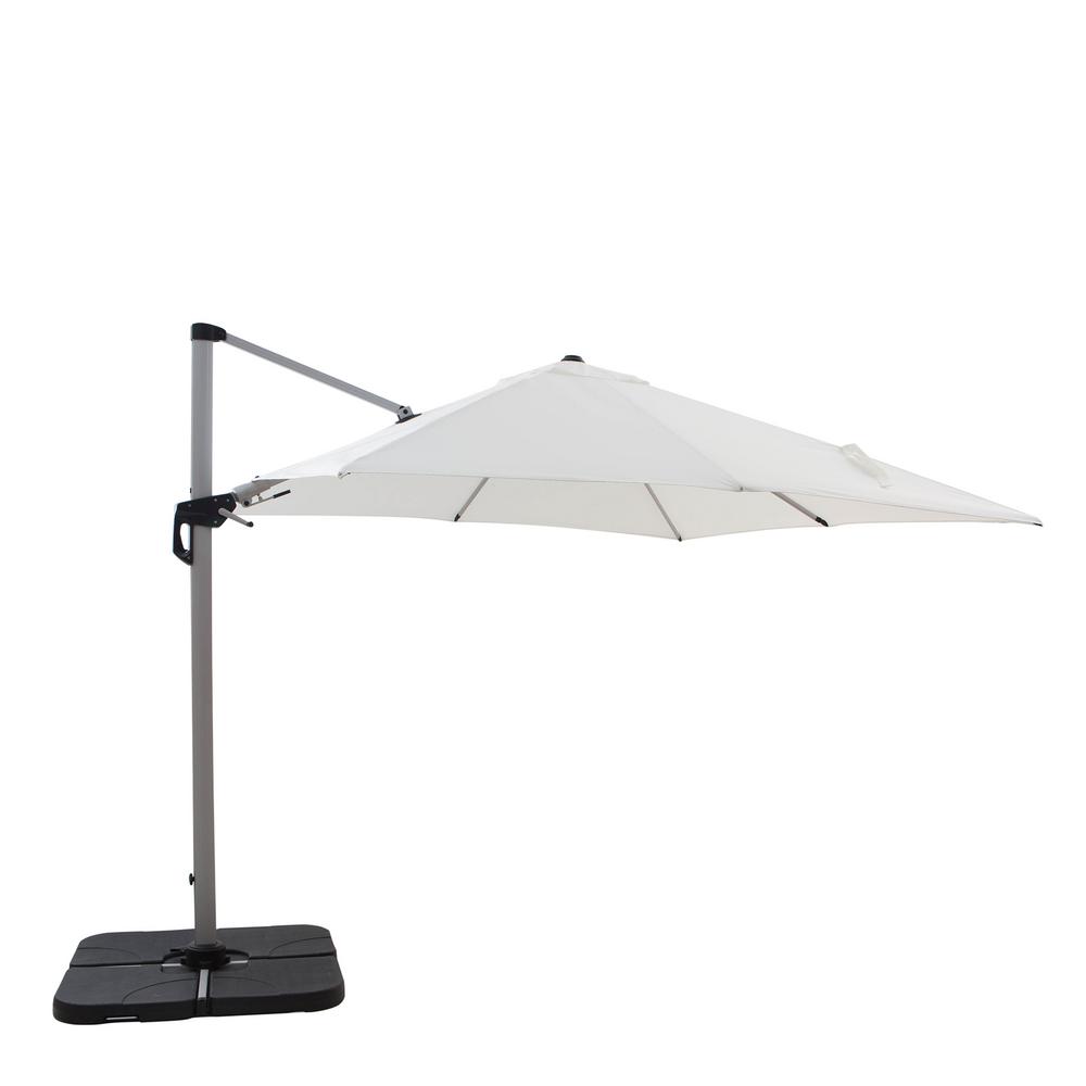 White 10 Ft Patio Umbrellas Patio Furniture The Home Depot