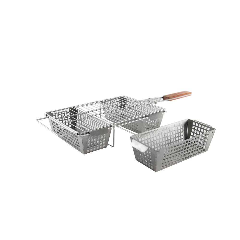 Charcoal Companion Stainless 3-Compartment Basket-CC3129 - The Home Depot