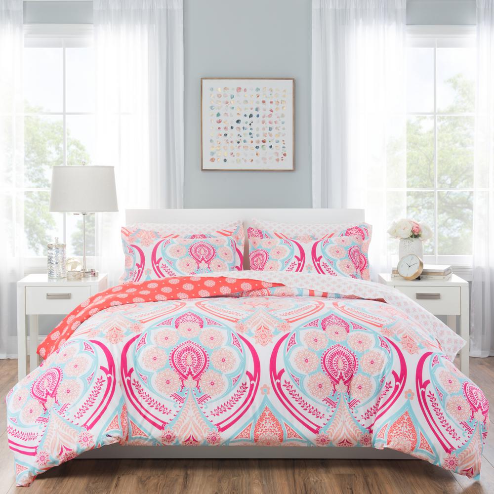 Nicole Miller Kids 5 Piece Twin Pink Medallion Nicole Miller Kids 5 Piece Twin Pink Medallion Comforter Set T Isbla 208 The Home Depot