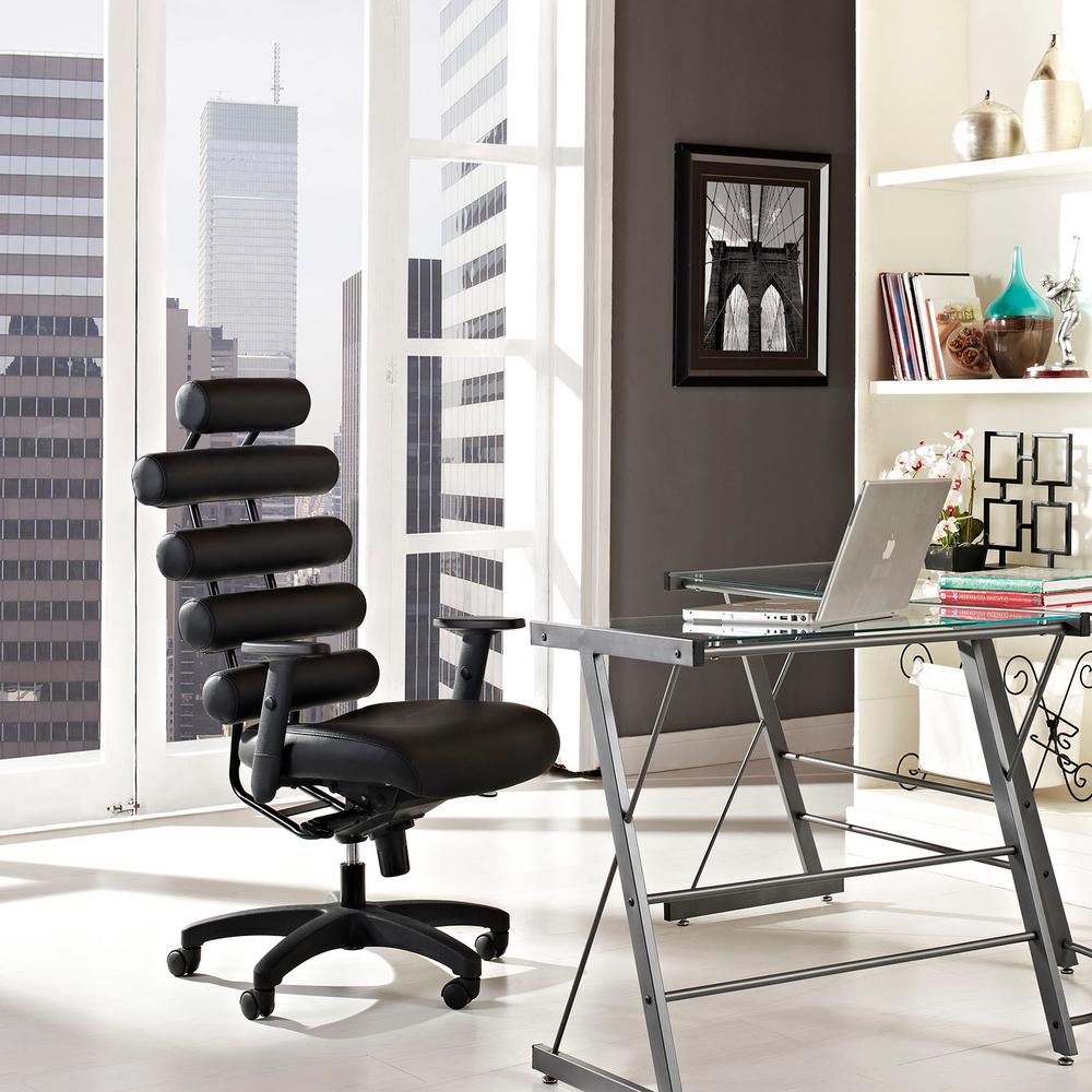 Modway Pillow Office Chair In Black Eei 274 Blk The Home Depot Modway Pillow Office Chair In Black