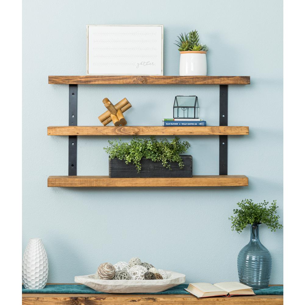 Del Hutson Designs Industrial Grace 5.5in x 24in x 20in Walnut Pine