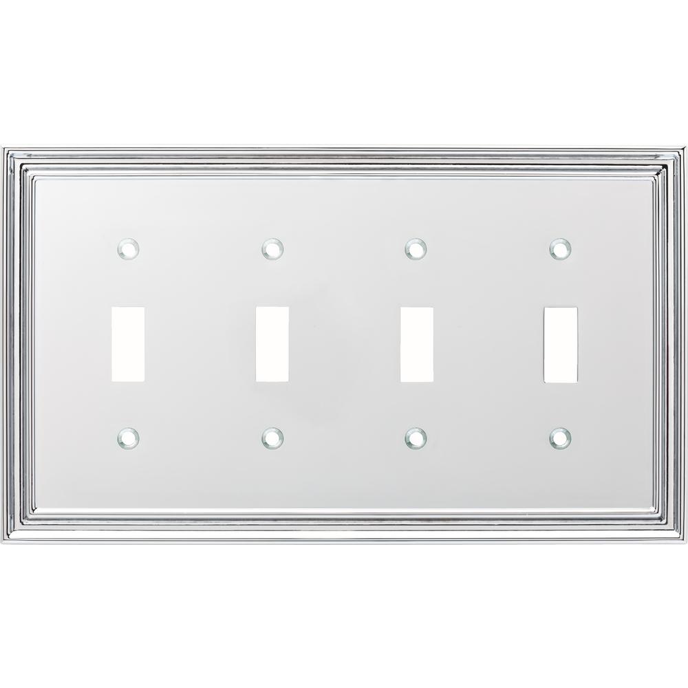 Liberty Emery Decorative Quadruple Light Switch Cover, Brushed BrassW36406117C The Home Depot