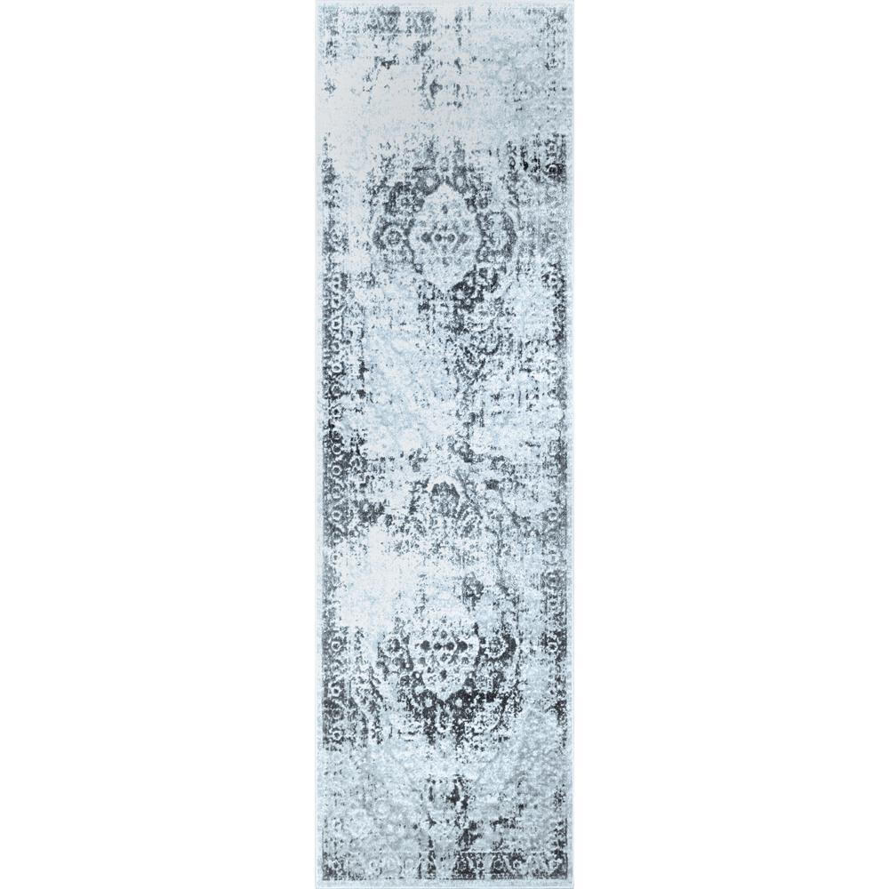 Nicole Miller Kenmare Gray/Blue 2 ft. x 7 ft. Indoor Area Rug46042