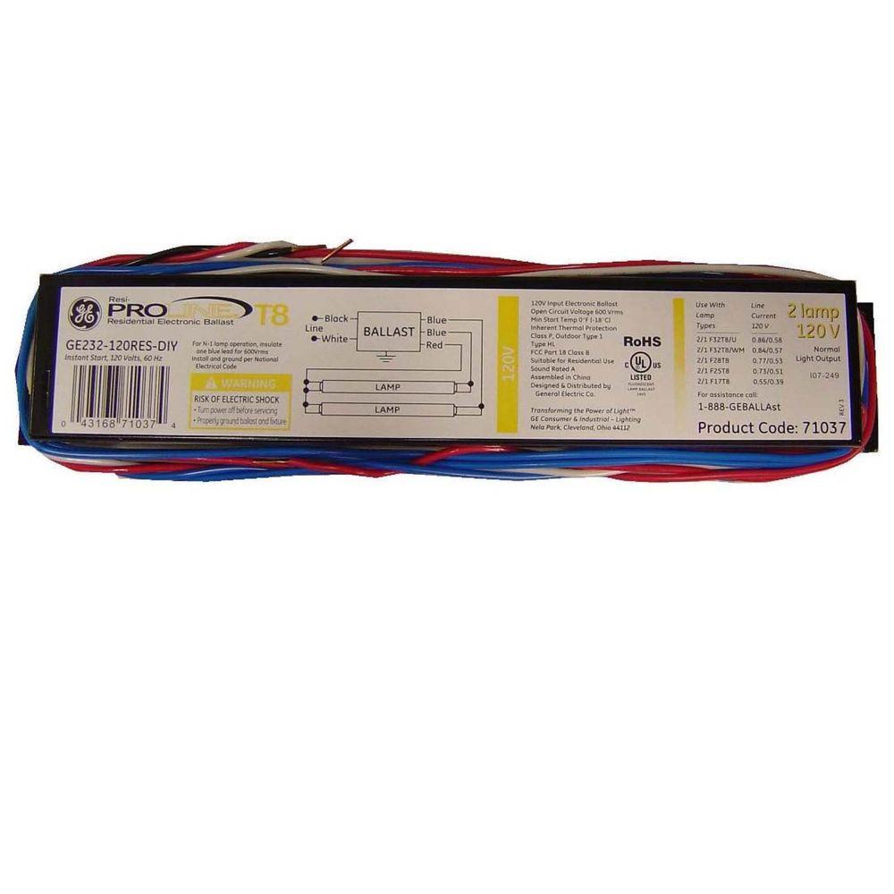 ge 120 volt electronic ballast for 4 ft 2 lamp t8 fixture ge232 Emergency Lighting Wiring Diagram ge 120 volt electronic ballast for 4 ft 2 lamp t8 fixture ge232 120resdiyb the home depot