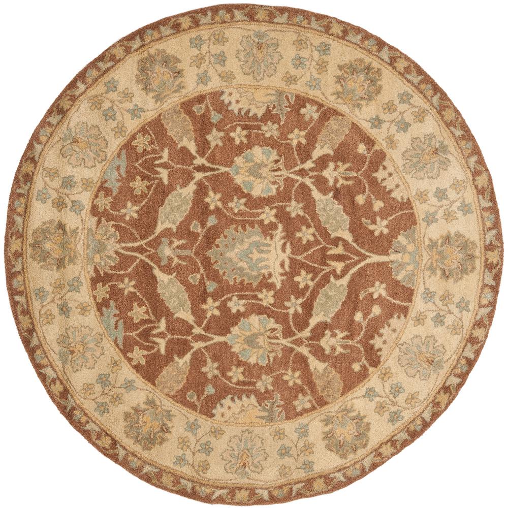 6 Round Area Rugs The Home Depot Antiquity Brown Taupe 6 Ft X Round Area Rug Safavieh