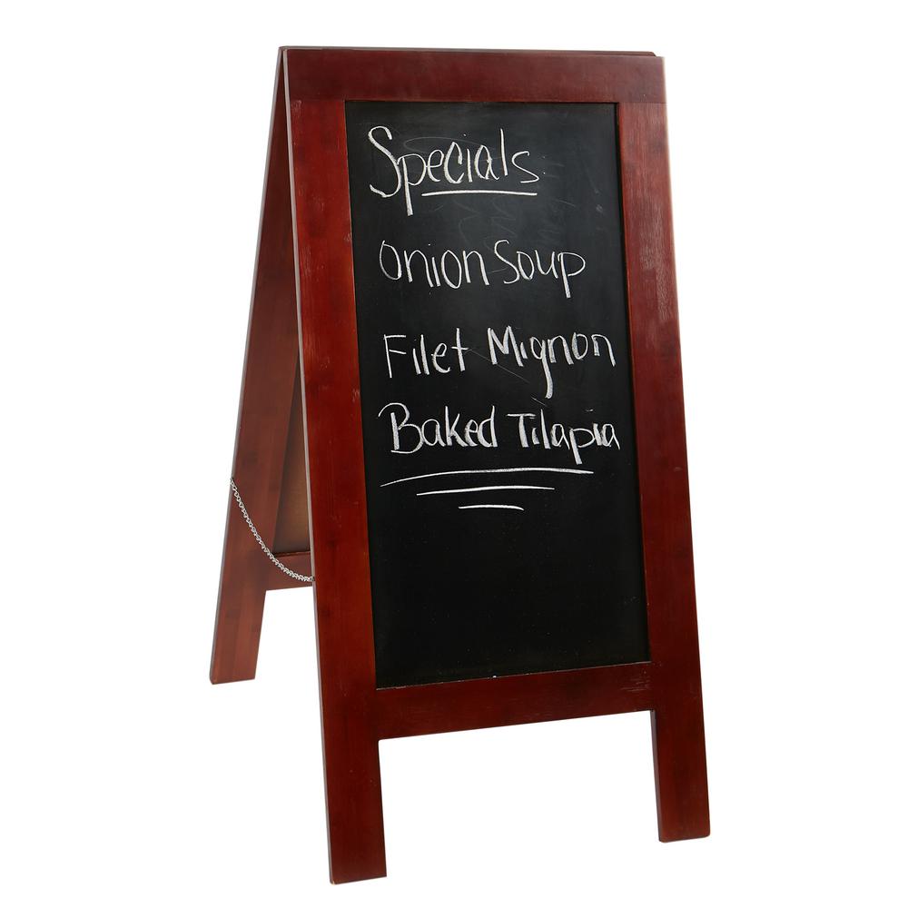 Mind Reader 40 In X In Brown Wooden Free Standing Chalkboard Restaurant Sign Resign Brn The Home Depot