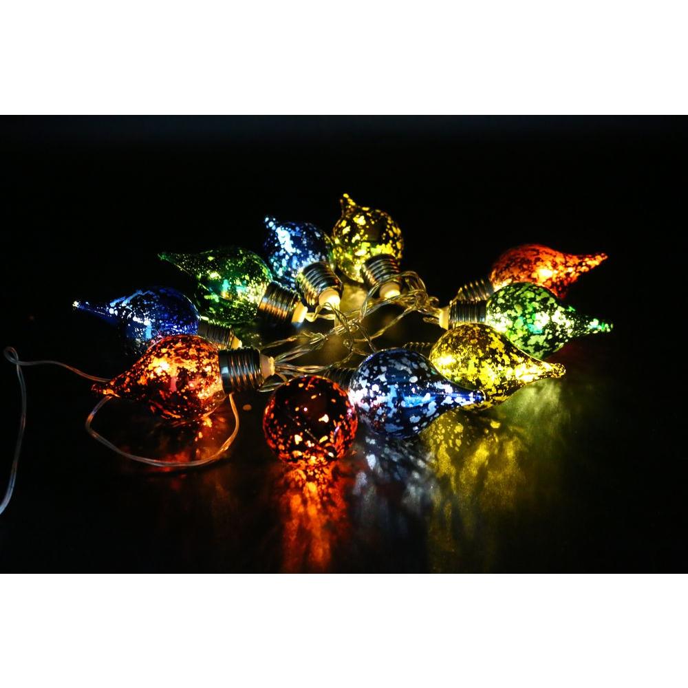 Alpine Corporation 10-Light Multi-Color Teardrop Bulbs with Light ...