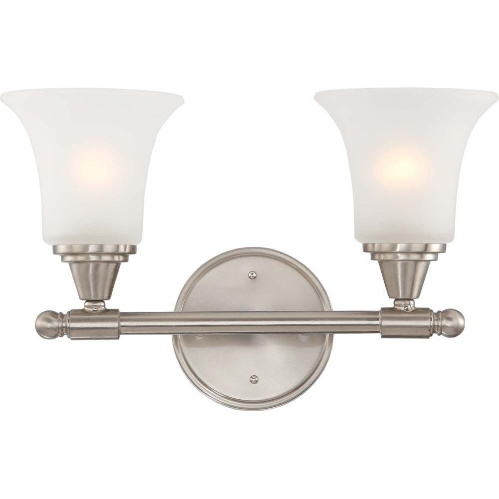 Thomas Lighting Bella 2 Light Brushed Nickel Bath Fixture SL714278   Brushed Nickel Finish Glomar Vanity Lighting Hd 4142 64 1000 