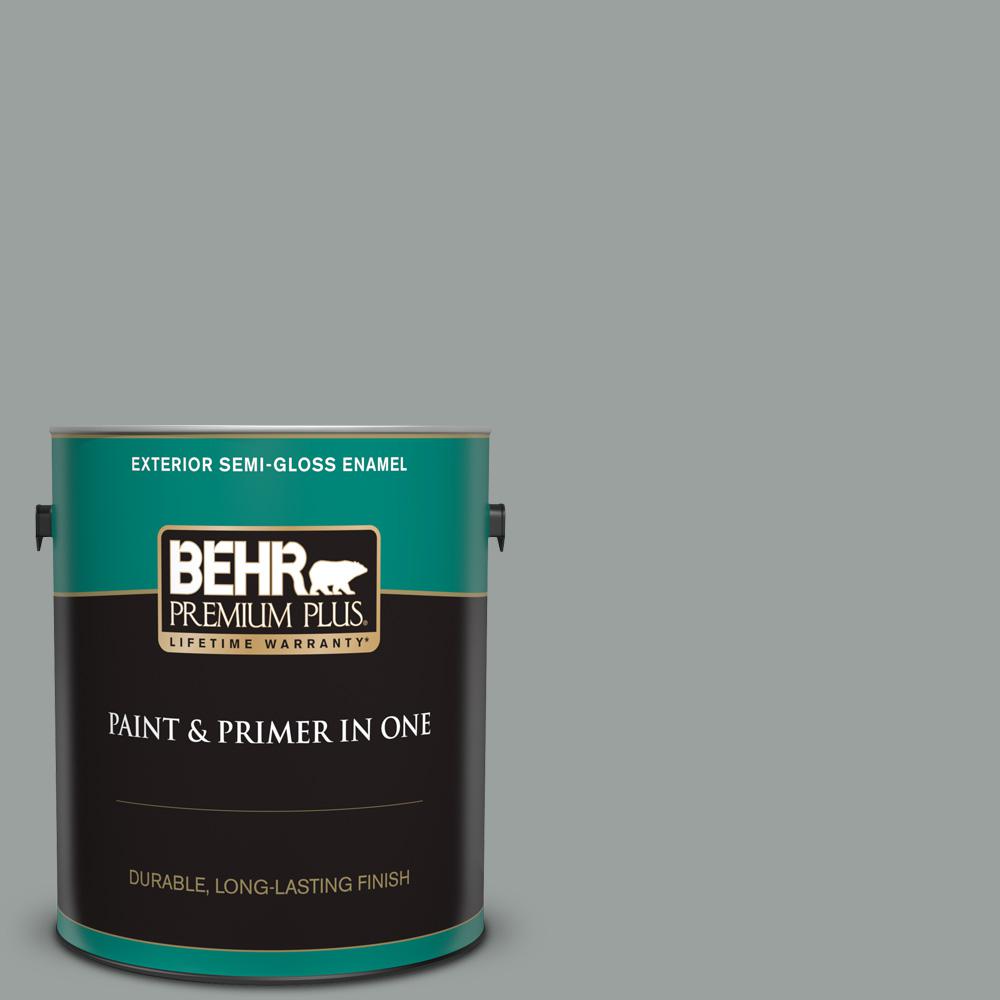 BEHR Premium Plus 1 gal. PPU1116 Brampton Gray SemiGloss Enamel