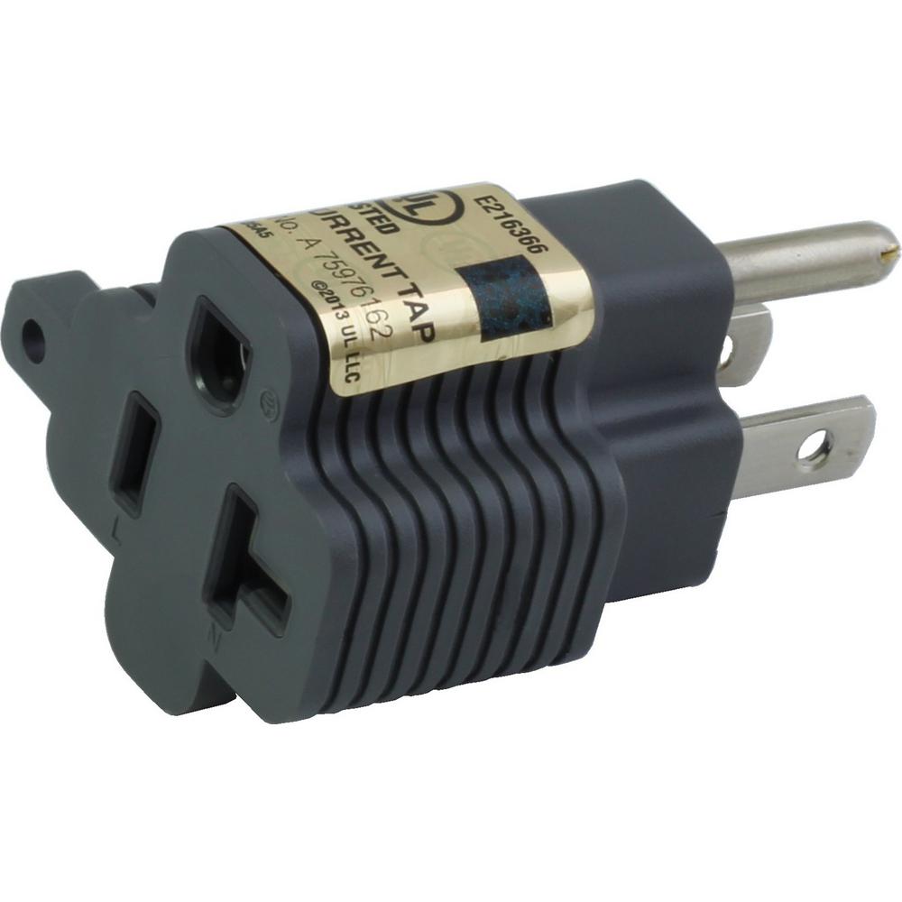 AC WORKS Plug Adapter 15 Amp Household Plug to 20 Amp T ... plug wall ac unit wiring 