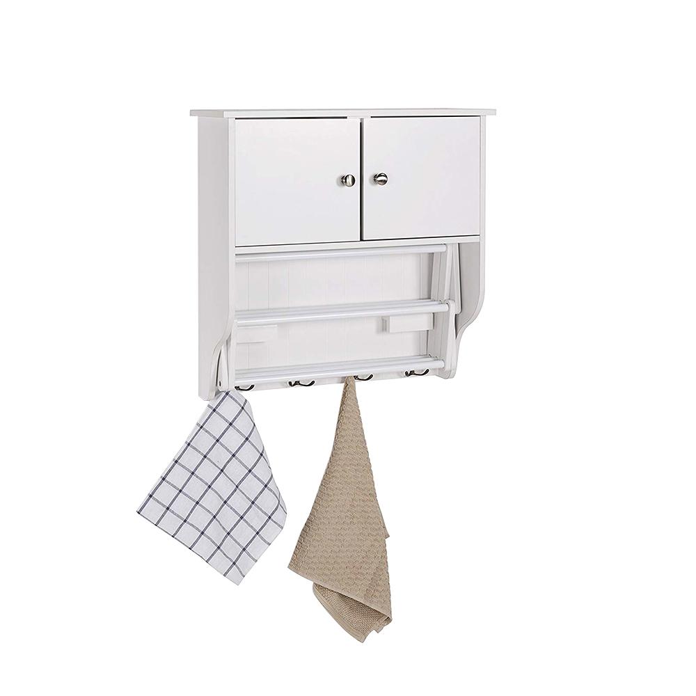 DANYA B Accordion White Extendable Drying Rack With Cabinet BQ1082 ...