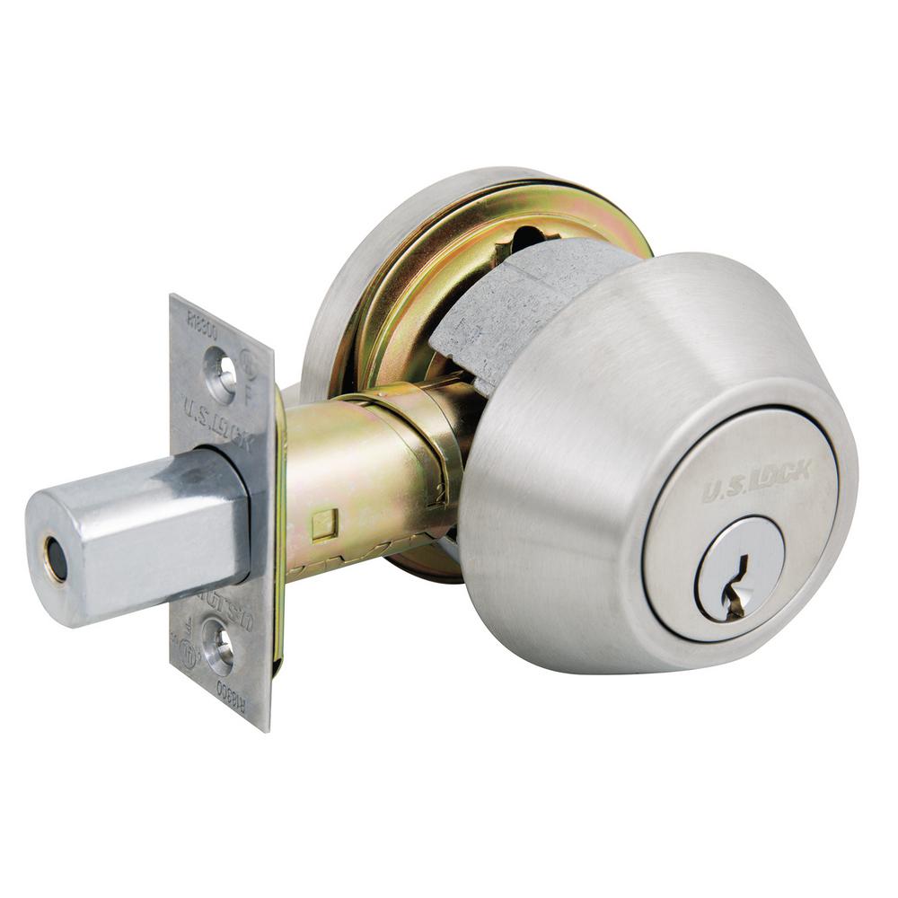 US Lock 1600 GR2 US32D Single Cylinder Deadbolt SC1 Adjustable Backset