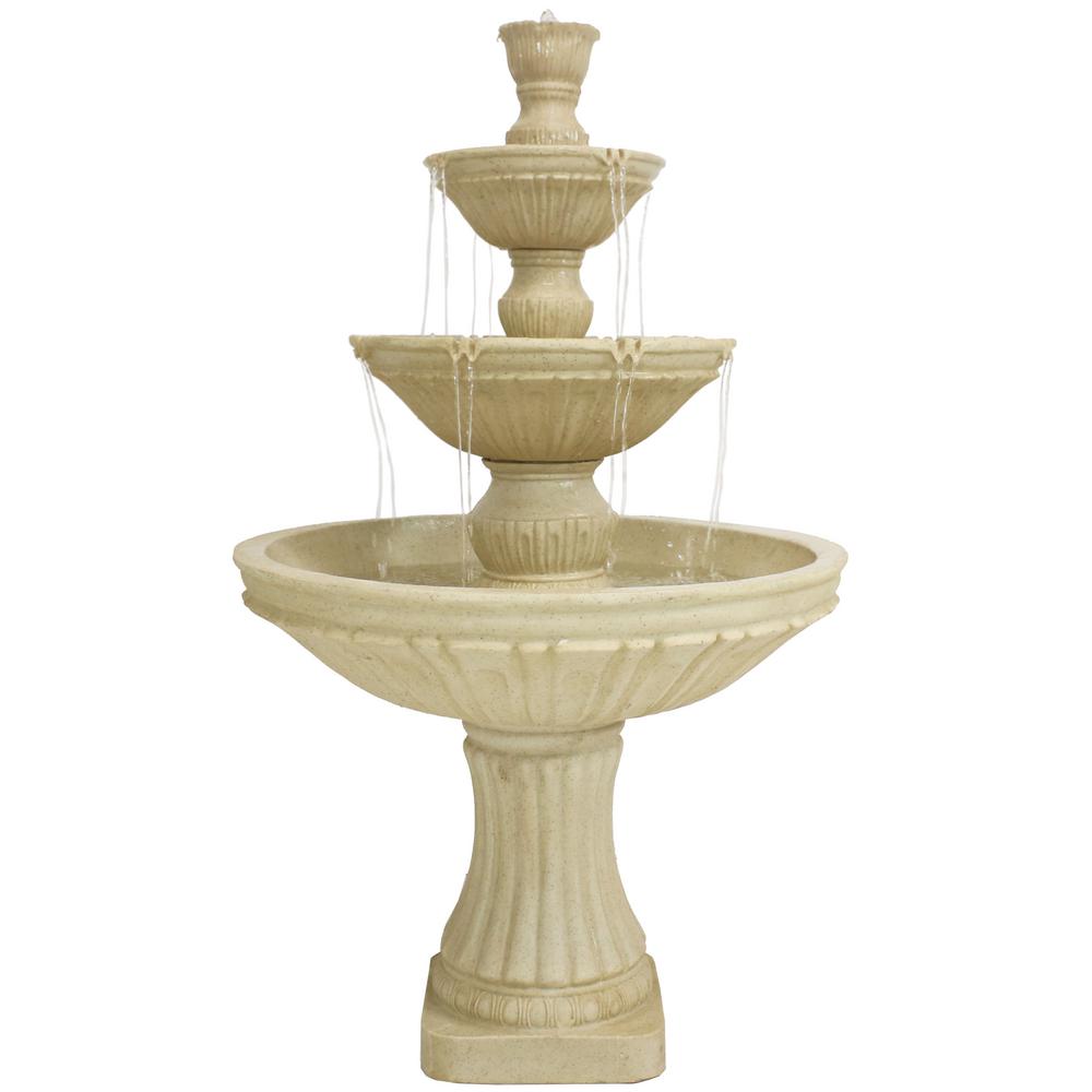 Sunnydaze Decor 55 in. 3-Tier Outdoor Classic Designer Tiered Water