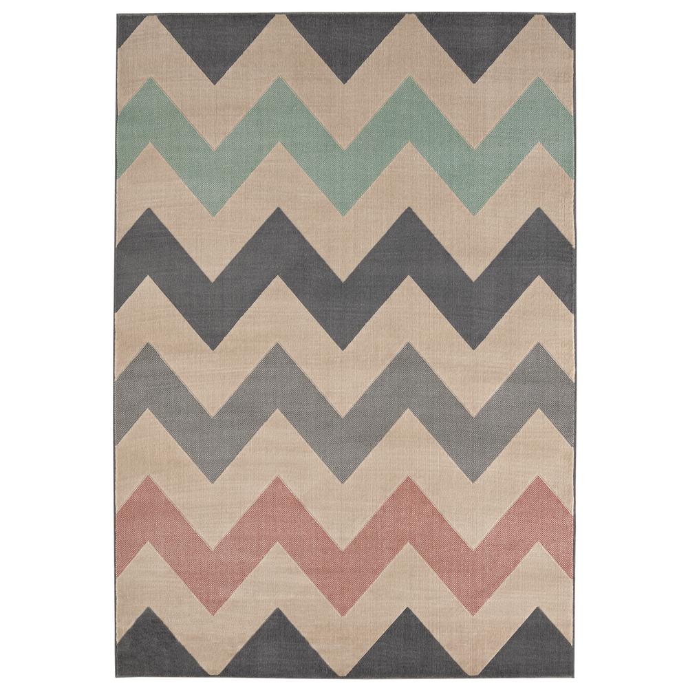 Chevron Grey 5 Ft X 8 Area Rug 182480731602301 The Home Depot