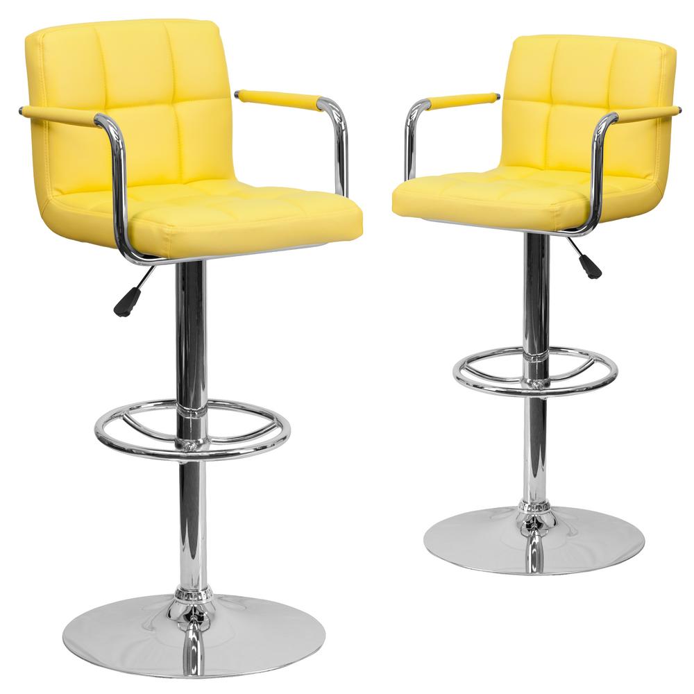 Carnegy Avenue 3325 In Yellow Bar Stool Set Of2 Cga Ch 18648 Ye Hd