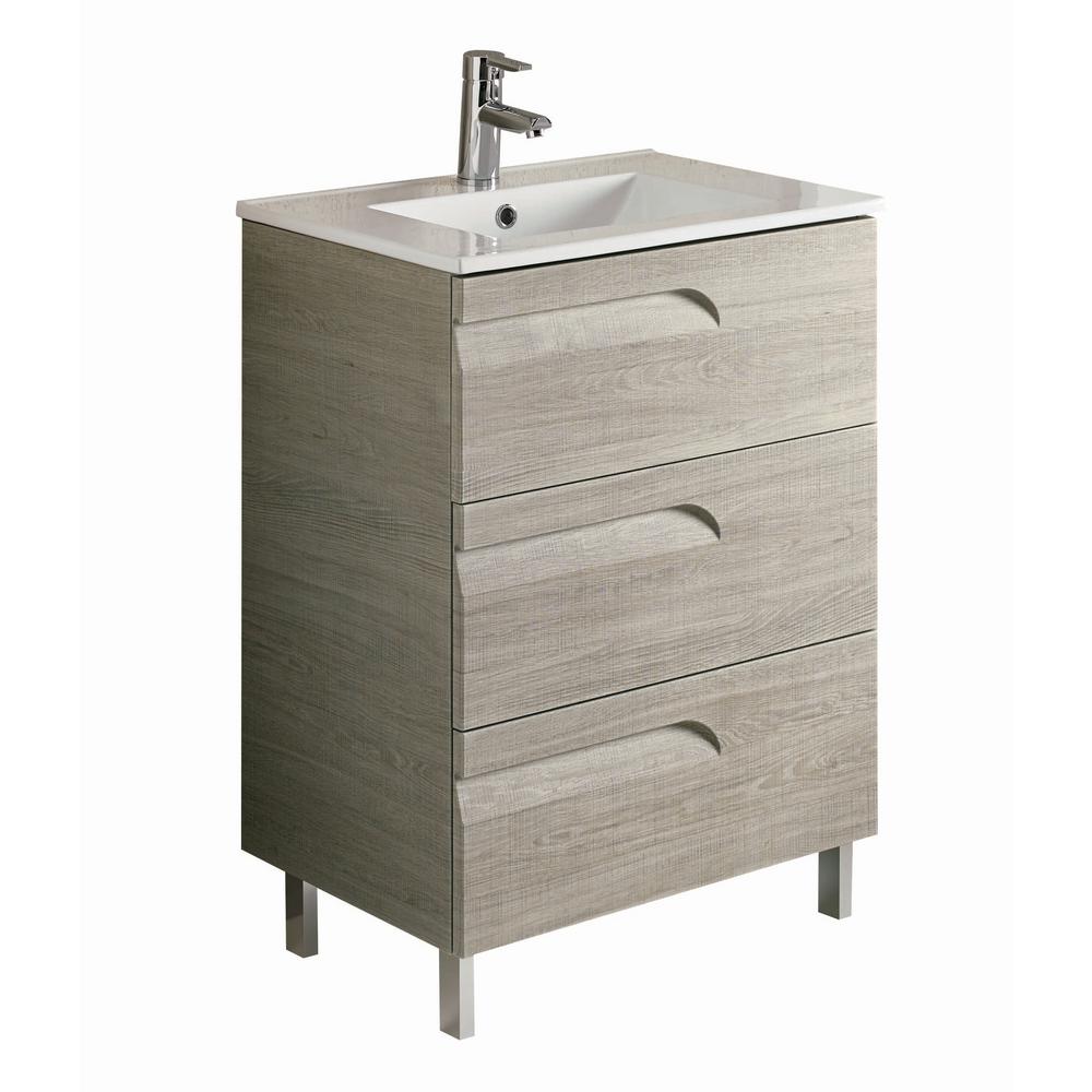 Eviva Vitta 24 In W X 18 In D X 34 In H Vanity In Maple With