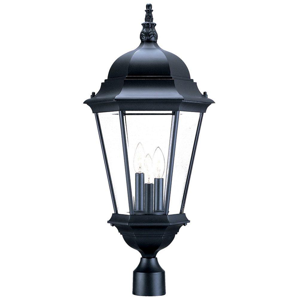 Acclaim Lighting Post Outdoor The Home Depot Richmond 3 Light Matte Black Outdoor Post Mount Fixture