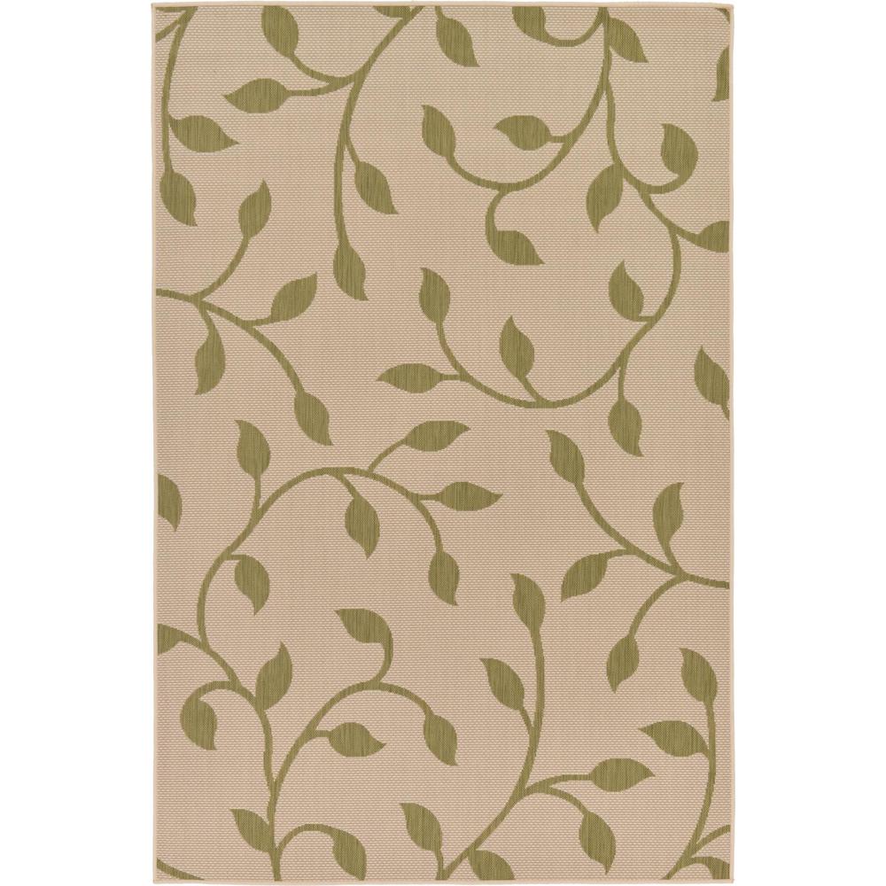 Unique Loom Outdoor Botanical Green 5 3 X 8 0 Area Rug