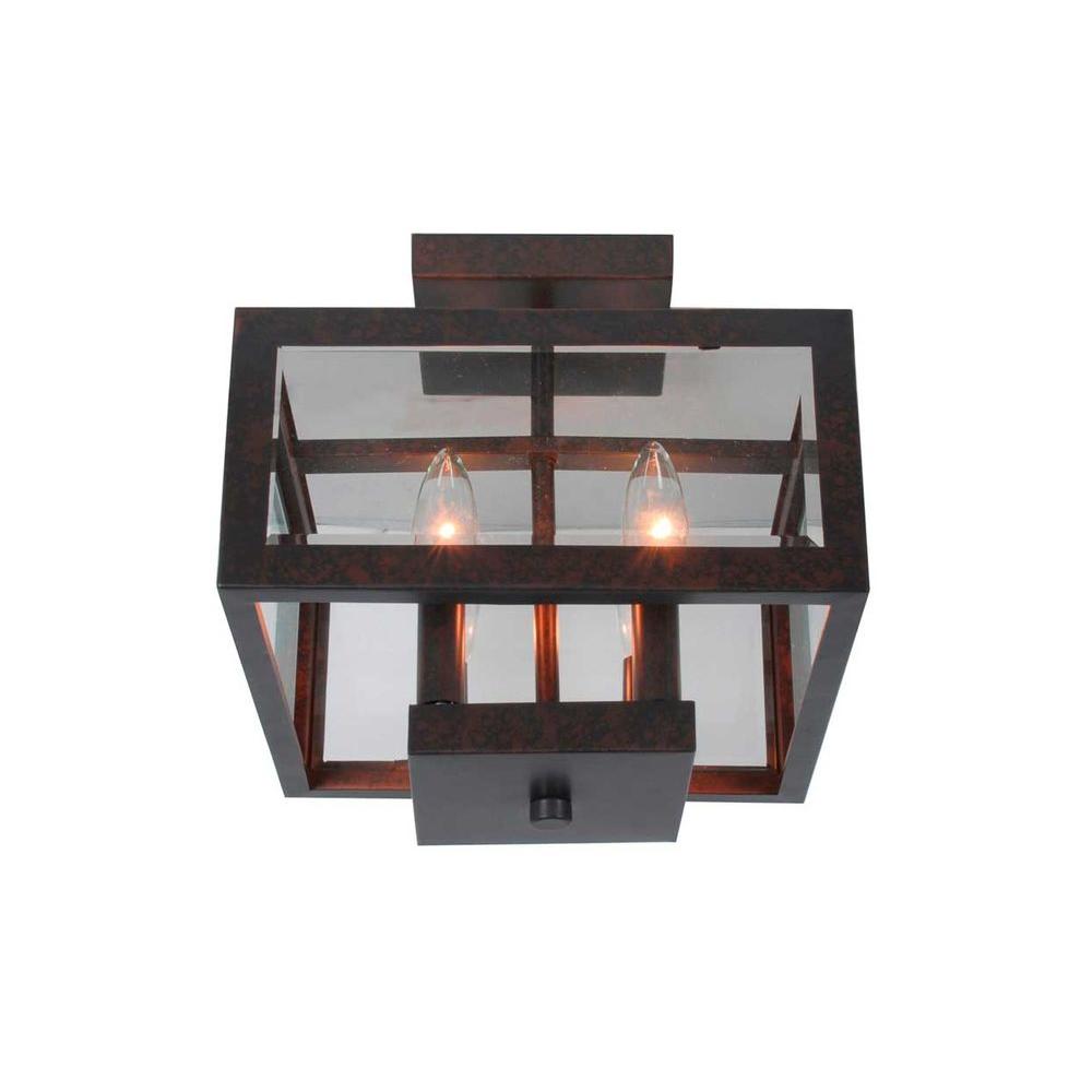 Semi Flush Mount Lighting Lights The Home 4 Light Oxide Brass Semi Flushmount With Tallarook Panel Glass Shade
