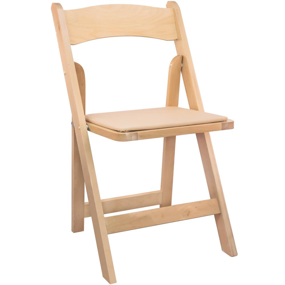 Casual Home Natural Frame And Royal Blue Canvas Solid Wood Sling Natural Wood Folding Wedding Chair