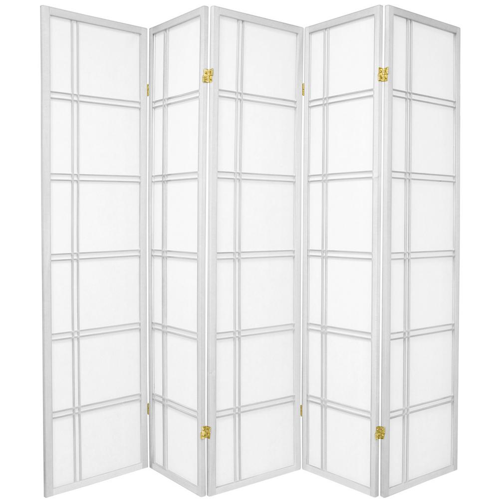 Oriental Furniture 6 ft. White 5Panel Room DividerCDBLX5PWHT The